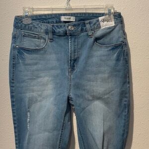 Kensie Blue Straight Leg Jeans with Vintage Wash
